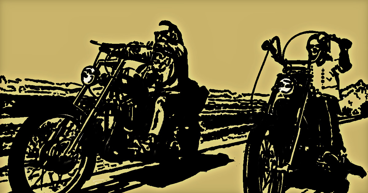 De digitale edit van Easy Rider-scène met Hopper en Peter Fonda door Frieke van Thiel