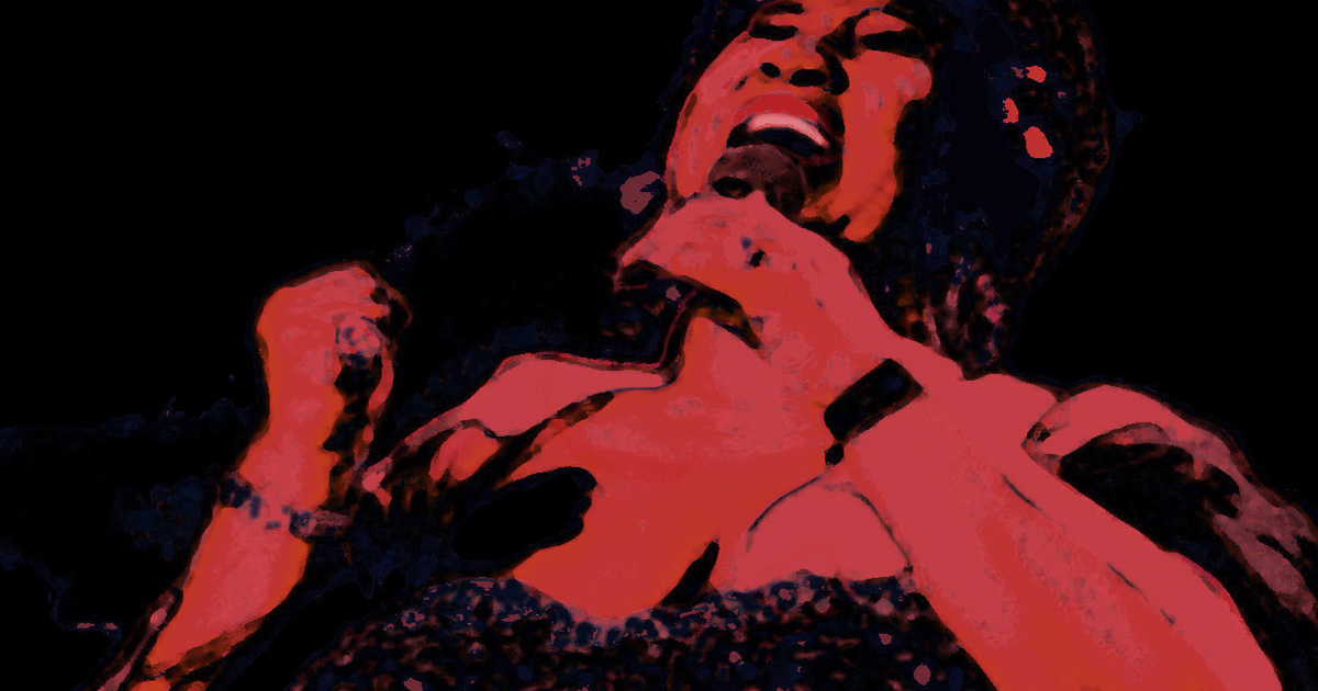 Digitale edit van een optreden van Aretha Franklin gemaakt doot mij, Frieke