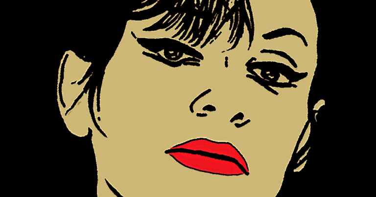Popart portret van Barbara de Franse zangeres, gemaakt door Frieke van Thiel