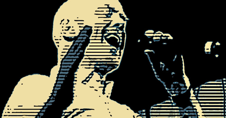 Popart portret van met een falset zingende Jimmy Somerville, gemaakt door Frieke van Thiel