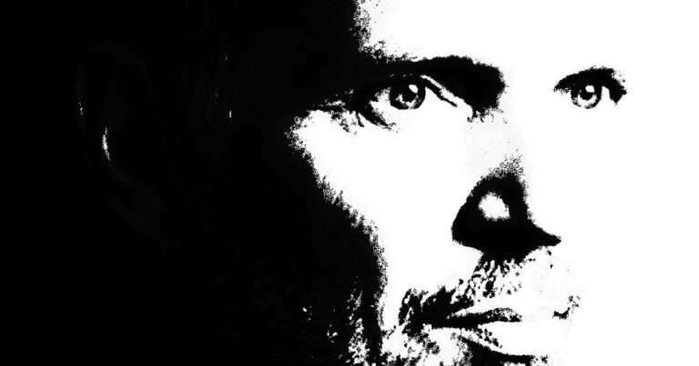 Popart portret van Erwin Olaf, gemaakt door Frieke van Thiel