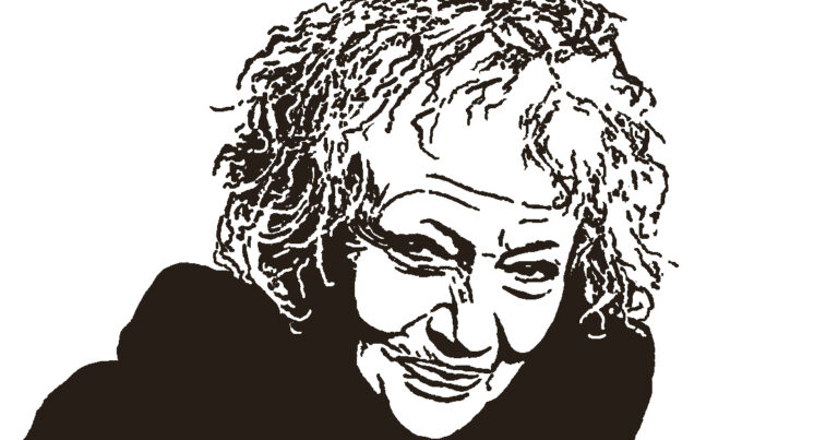 Popart portret van Marjan Berk gemaakt door Frieke van Thiel